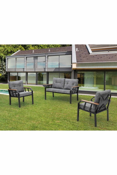 Hanah Home Nergiz 2+1+1 - Gris, Gris Oscuro Hanah Home Nergiz 2+1+1 - Gris, Gris Oscuro